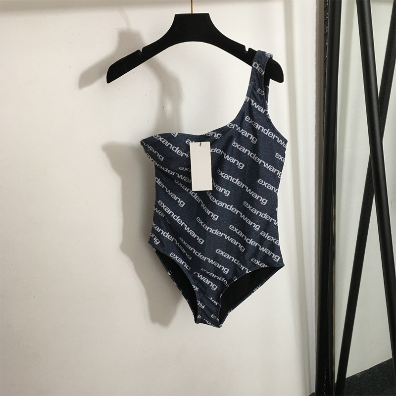 Sexy Women Bikinis one piece Swimsuits Swimwear Tight vest Long Sleeves Swimwear S~XL Beach deep blue exposed waist-image-1050971645