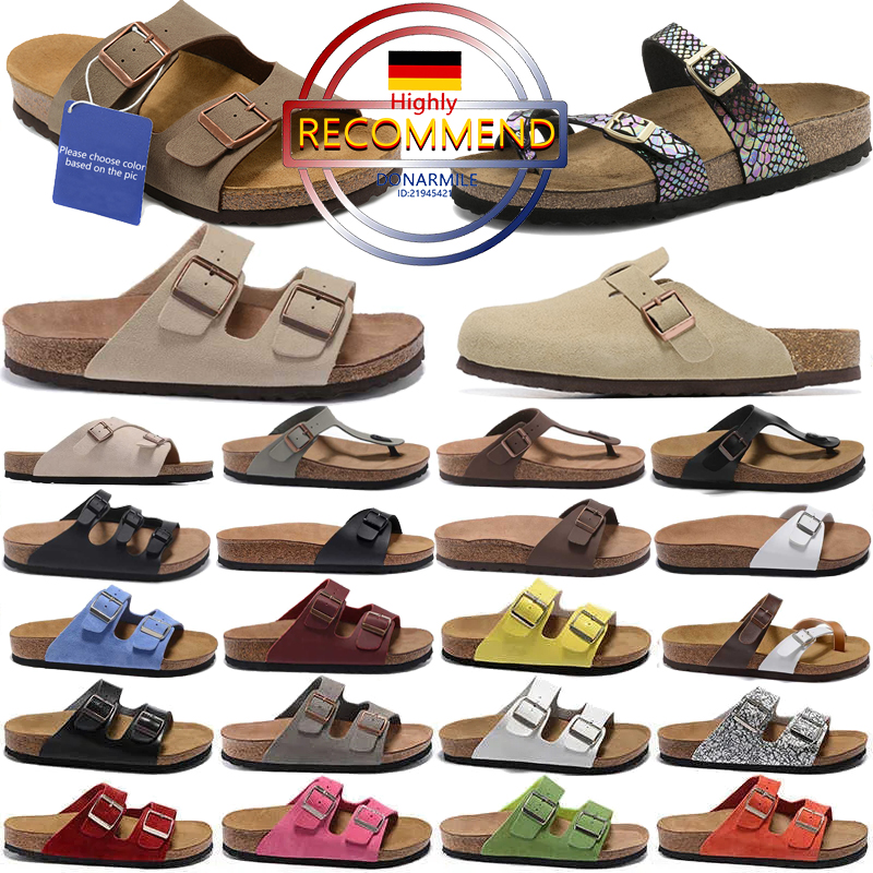 High quality mens women designer slippers slides sandals soft black suede leather taupe mocha white beige mud sand grey pink scuffs outdoor platform