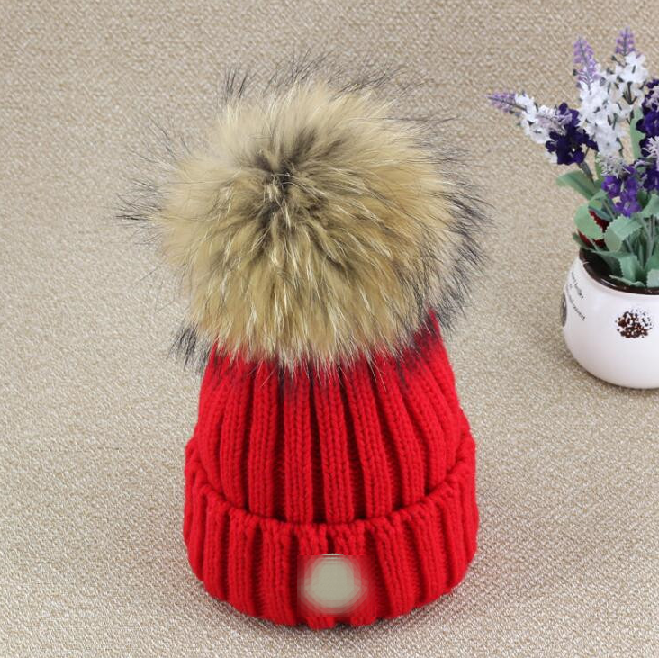 Deigner Hat kid Cap Big Fur Pom children boy girl crocodile Hat For Kid Cap crochet baby hats Solid Color Knitted Beanie adult child Removable po