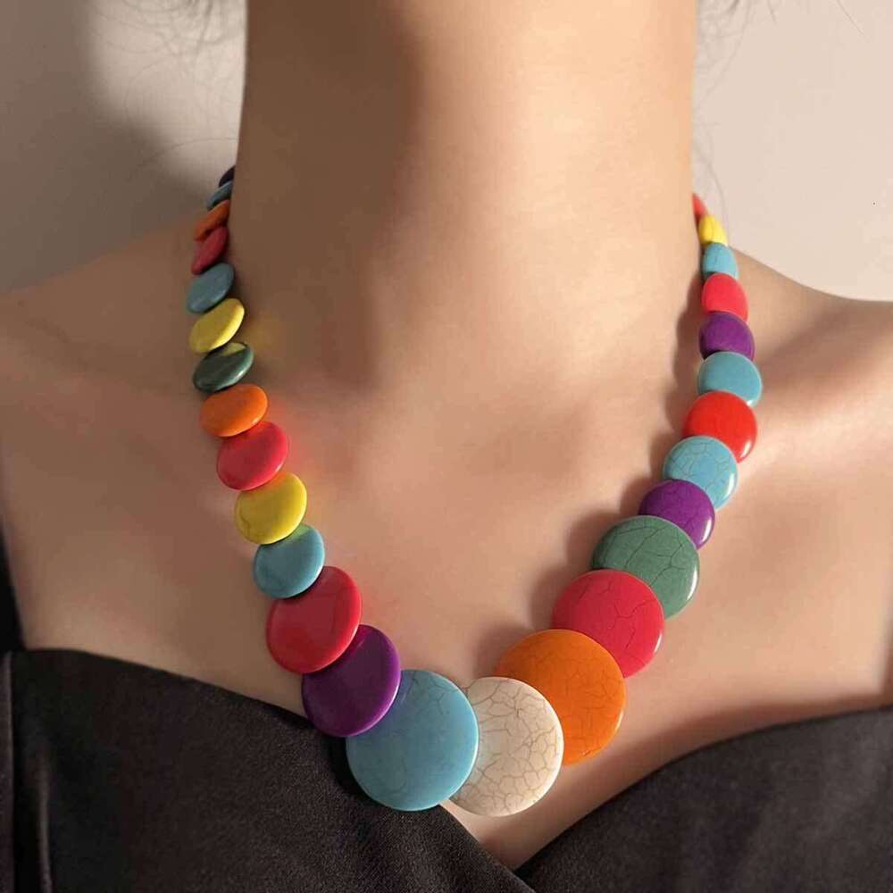 Bohemian Personnalisé à la mode à tendance Turquoise Collier Collier Multi couleur Chaîne de pull pour femmes en option