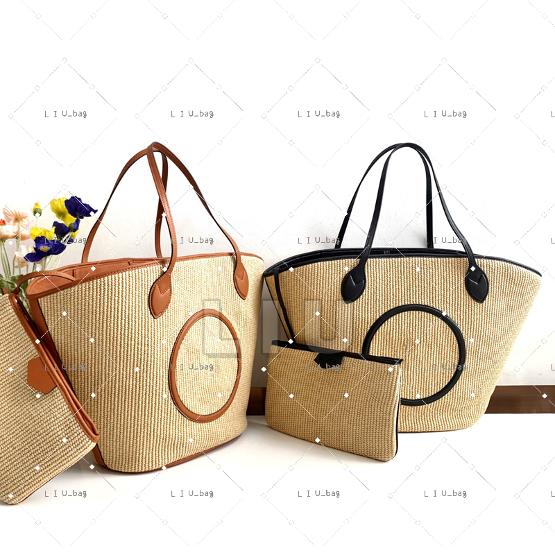 Designer Handbag Womans Straw Woven Petit Bucket bag Fashion Shoulder Tote Bag Shopping bag Luxury Beach bag For Life Weekend Bag Travel Bag Purse