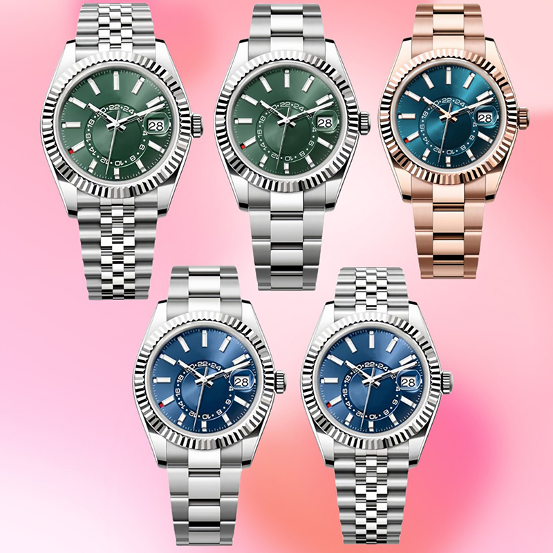 Men's luxury watch design luxury watches 40mm 904L automatic movement sliding all stainless steel rubber strap automatic mechanical luminous-image-874303275