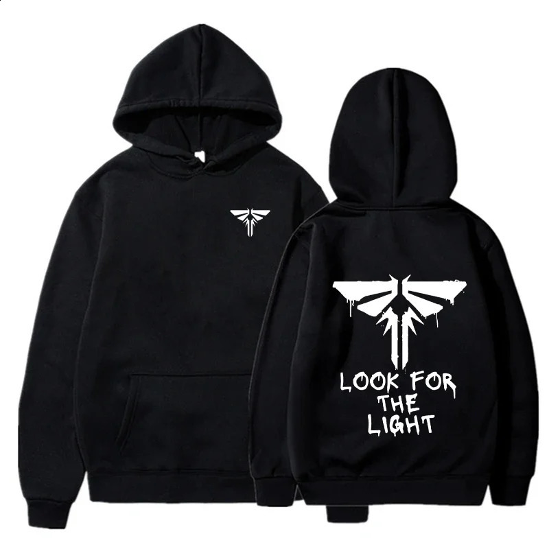 2025 Mens Womens Fashion Casual Warm Long Sleeve Top The Last of Us Look for The Light Firefly Pattern Hooded Sweatshirt 250324
