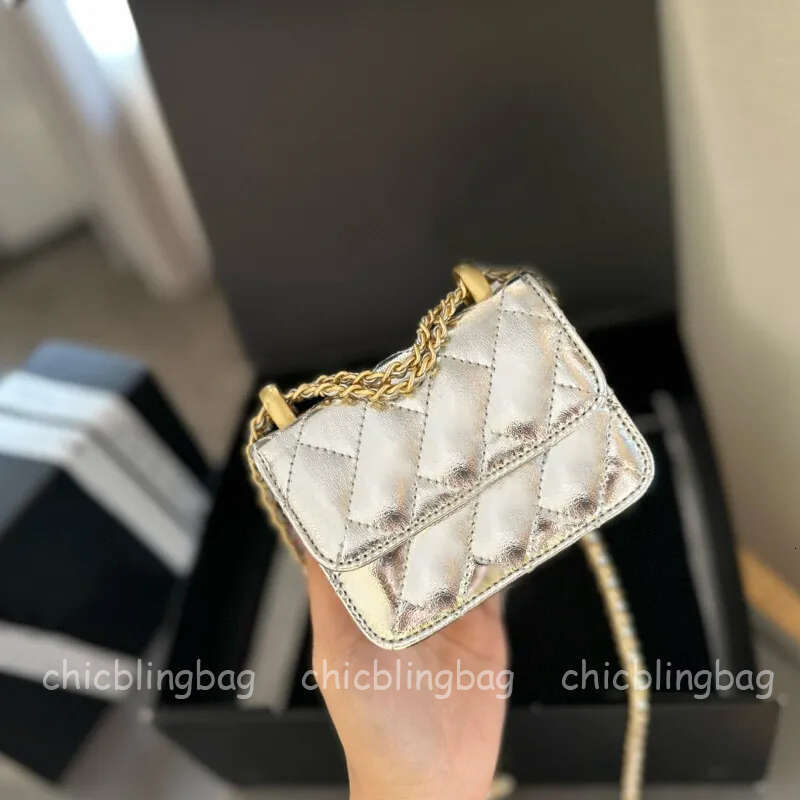 Women's luxury shoulder bag designer shoulder bag cute mini wallet CF square bag golden ball high-quality shoulder bag wealthy socialite