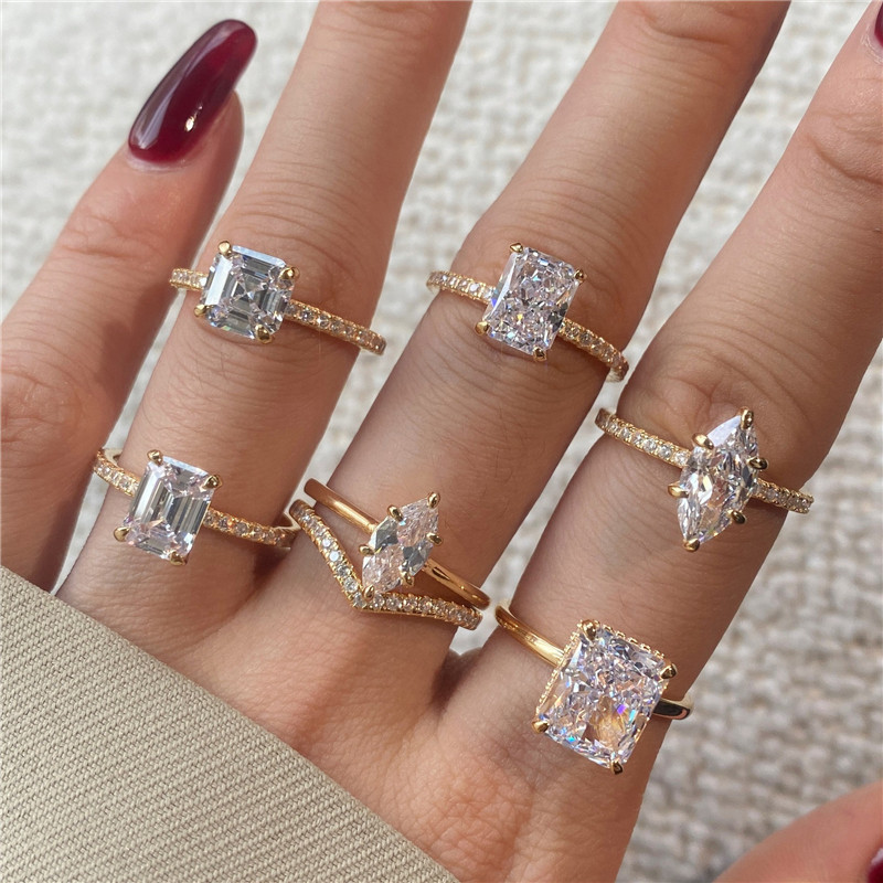 luxury gold ring designer for woman wedding engagement 925 sterling silver 5A zirconia love sqaure pear heart diamond band rings jewlery daily ou-image-984591423