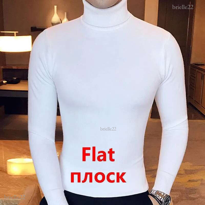 Fashion-Warm Winter High Neck Thick Sweater Men Turtleneck Designer Mens Sweaters Slim Fit Pullover Men Knitwear Male Double collar