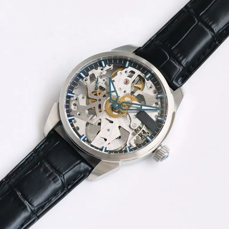 TW Factory V3 T1853 Men's Hollow Watch 43mm Radial Pattern Mechanical Movement 316L Stainless Steel Sapphire Glass