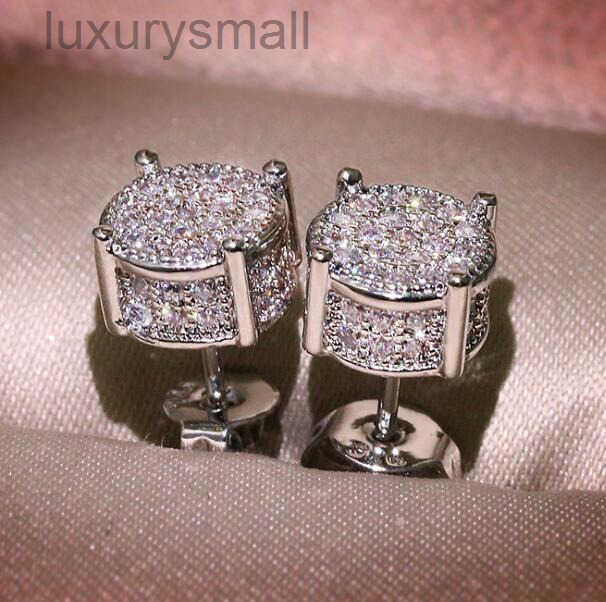 Men Womens Ins Fashion Shine Crystal Earrings Gold Silver Plated MINI Luxury Bling Diamond CZ zircon Earring aretes brincos ear rings earings Jewelr