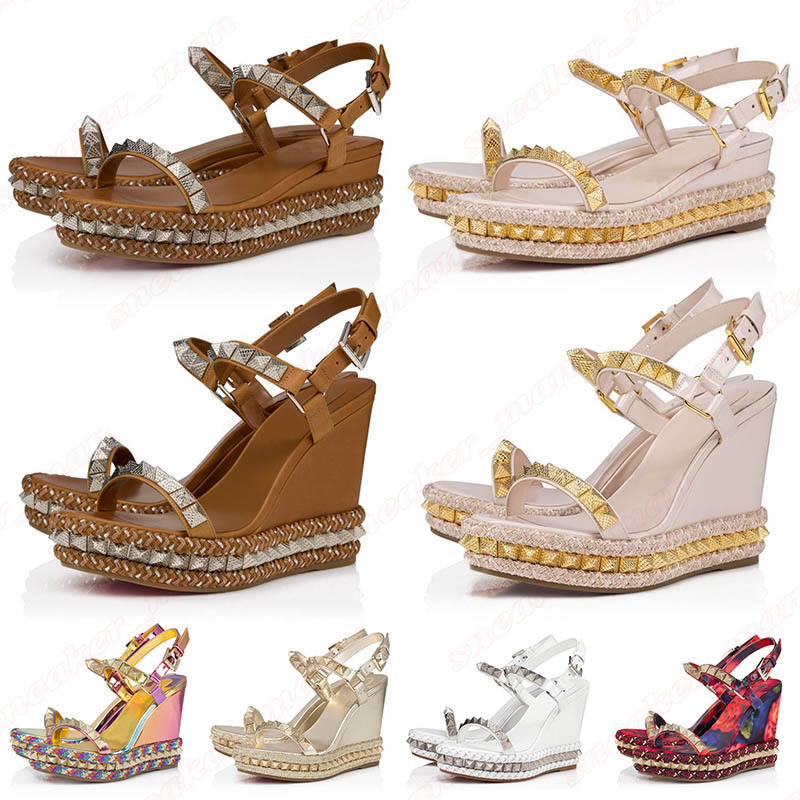 With Box 2025 Pumps Red Bottom Heels Designer Sandals Slides Top Fashion Women Famous Espadrilles Sandals Wedge Platform Luxurys Evening Shoes 35-43