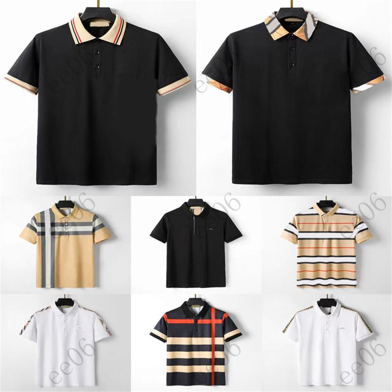 Mens stripe Polos Shirt Fashion Men's T-shirt Luxury Polos Collar Breathable Top Summer Business Shirt Asian size M--XXXL