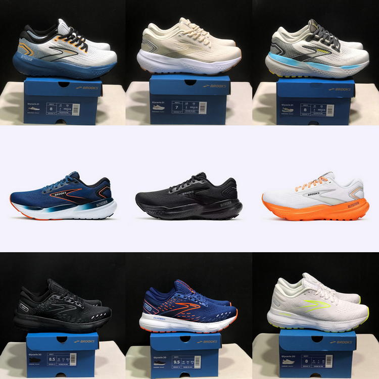 Designer Running Shoes Mens Womens Brooks Glycerin 21 20 Black Grey White Blue Khaki Silver blue orange Gray