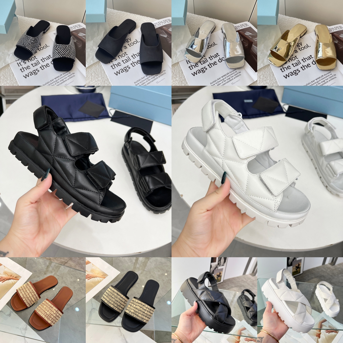 Designer Sandals Femme Luxury Slippers Slides plates Slip on Fashion Blanc Blanc Brown Silver Gold Gold Lady Casual Platform Cendages Summer Flip