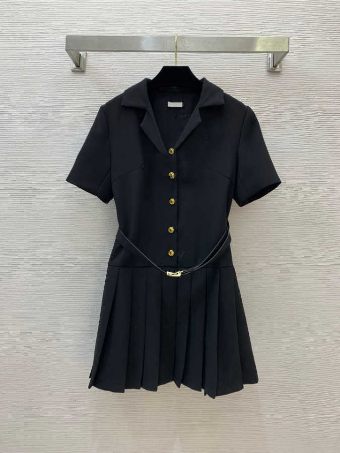 Designer Robe cocktail plissée vintage imprimé à manches longues à manches longues coiffure femme robes de luxe d'été
