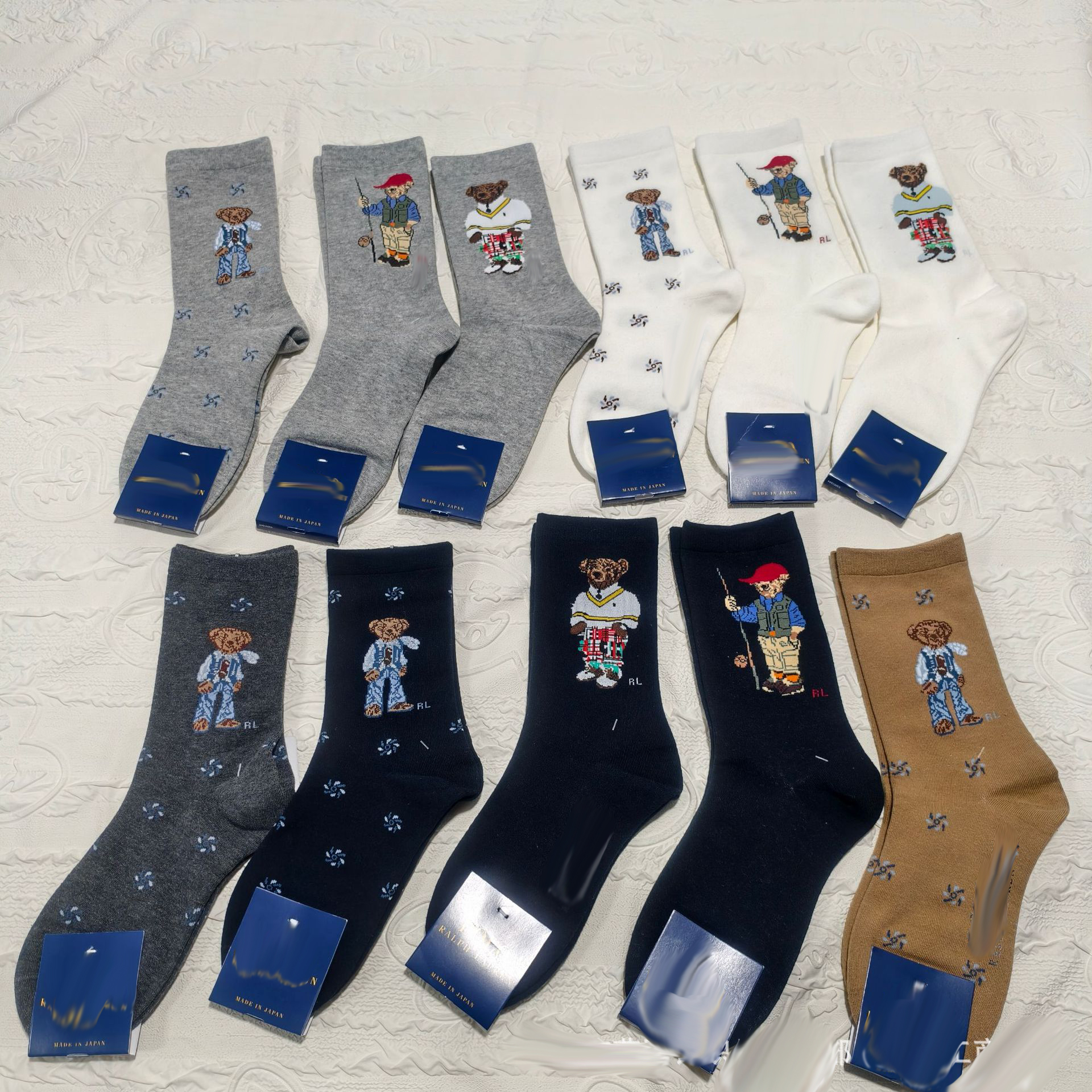 womens socks designer socks cotton long tube bear socks knee breathable socks for women-image-1051361057