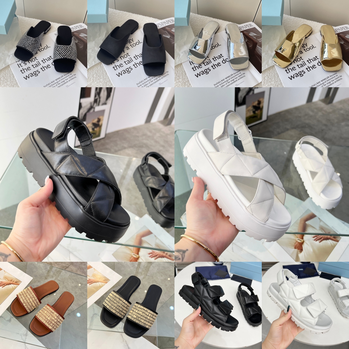 50 Off Designer Sandals Woman Slippers Flat Slides Slip On Fashion Black White Brown Sier Gold Lady Casual Platform Wedges Summer Beach Flip