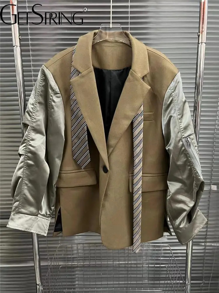 Get Spring Womens Jacket Autumn Single Button Full Sleeve Womens Jacket Loose Casual Womens Long Jacket 250326