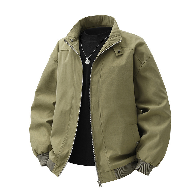 Veste homme nouvelle veste décontractée tendance col montant style aviateur travail grande taille manteau homme