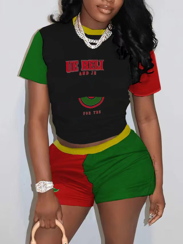 Designer Femmes Suisses de piste de deux pièces T-shirt à manches courtes à manches courtes et shorts 2 PCS Jogger Suit XS-3XL