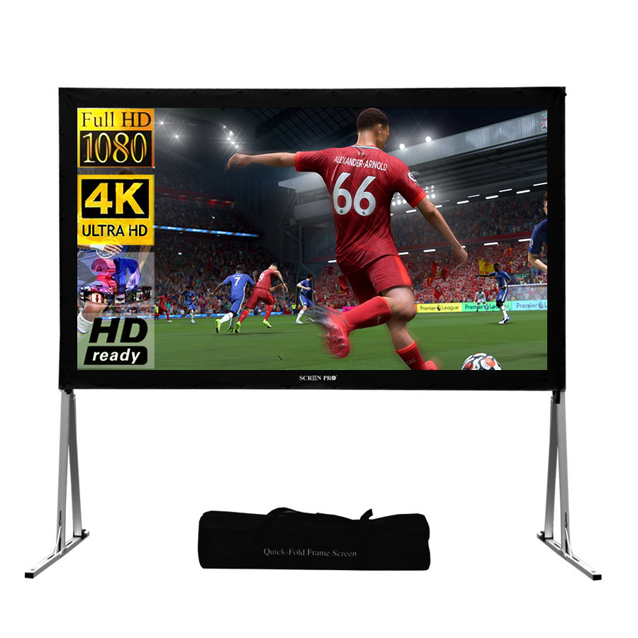 Projector Screen with Stand 144 inch 16:9 HD 4K Outdoor Indoor Projection Screen for Yard Camping with Portable Carry Bag-image-1055867748