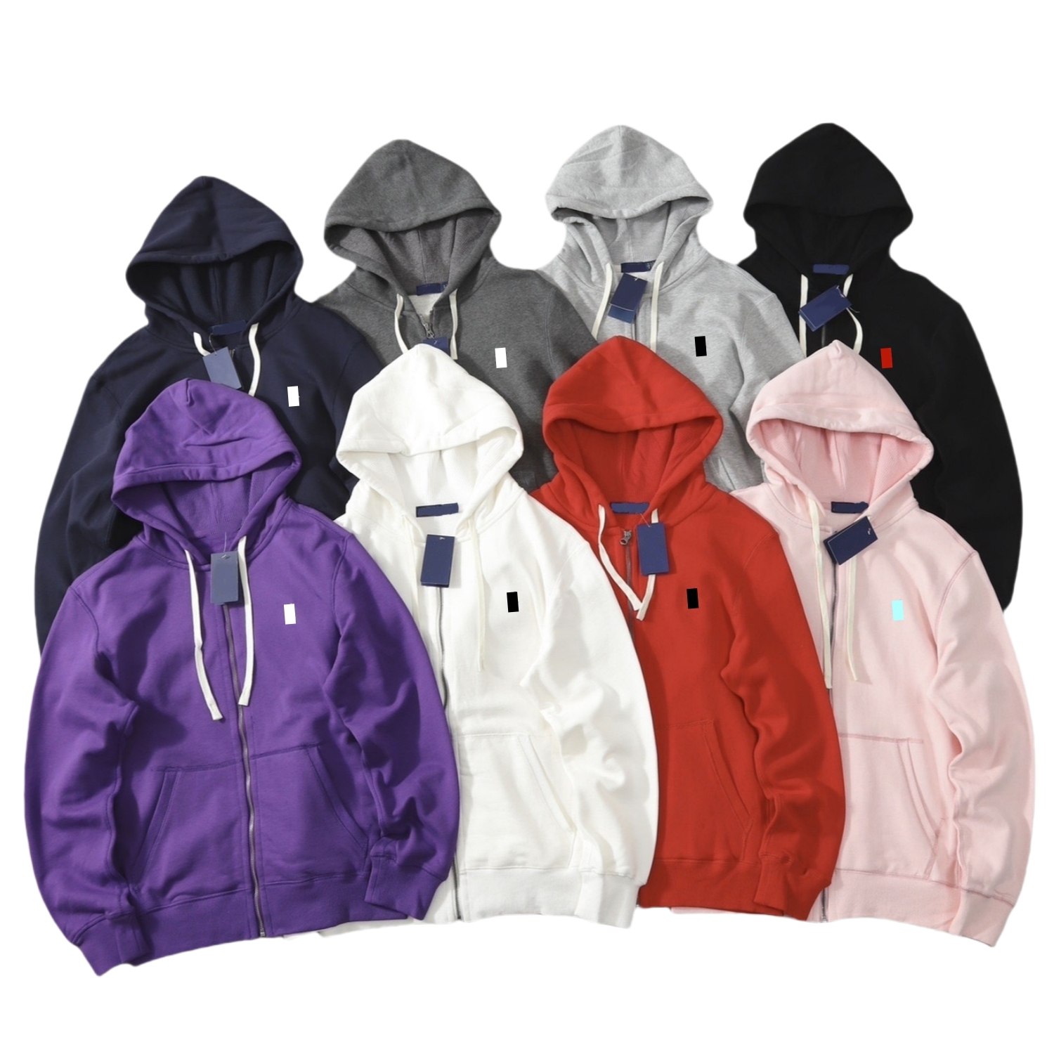 zip up mens hoodie polo sweater classic style casual unisex cotton material pullover US size S-XL wholesale price