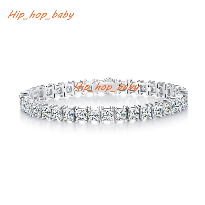 Cluster Princess Cut Moissanite Tennis Bracelet Women Wedding Chain Gra Certified 925 Sterling Silver Moissanite Tennis Bracelet
