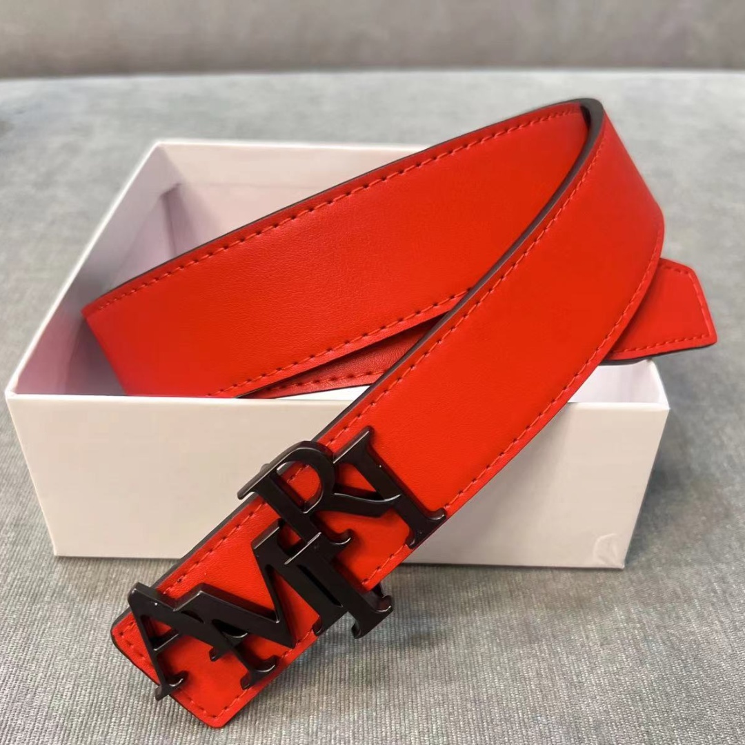 Red belt designer men women's belt 3.8 cm wide belt letter hollow luxury belt solid color versatile fashion formal belt with box
