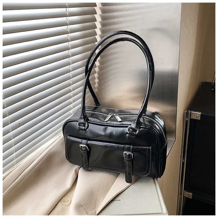 Fashion Solid Color Leather Clutch Bag - Retro Cross Belt Design Minimalist Parisian Style Luxury Womens HandbagW250504