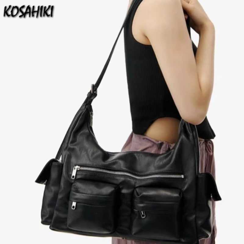 Punk Japonais Y2K Fashion Cross Body Body Body Retro Luxury Design Simple Sac à bandoulière décontracté Mode entièrement assorti pour Womenw25050