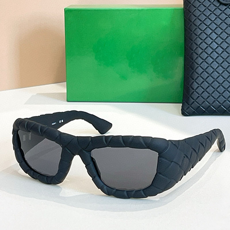 BV1303S Retro Rectangular Woven Sunglasses Miss Mens Summer Beach UV Resistant Thick Frame Glasses Classic Woven Frame Acetate Nylon Lens SUNGLAS