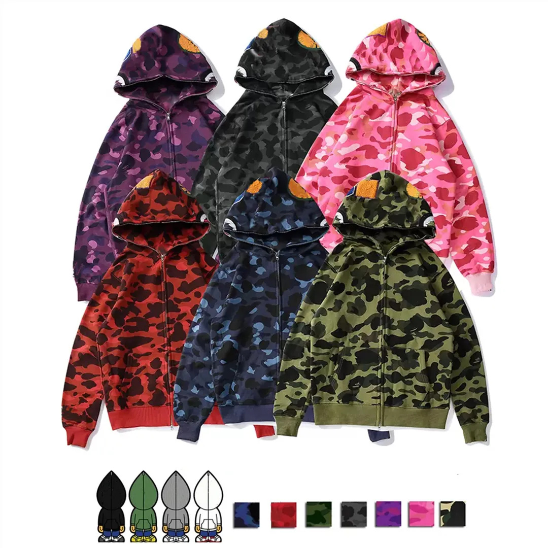 20ss Men Hoodie Designer Zip Up Jackets Women Long Sleeves Hooded Casual Hoody Loose Camouflage Sweatshirts High Streetwear Coats Fleece Cardigan-image-851920757