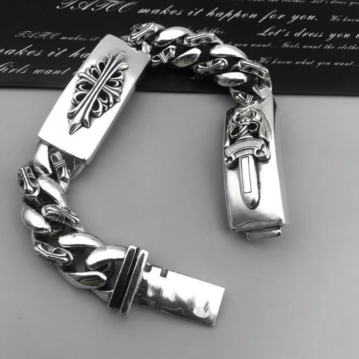 Designer Silver Bracelets Bangle For Men Trend Personality Punk Cross Style Lovers Gift Hip Hop Rock Jewelry Vintage Thick Letter Bracelet Dice Brac