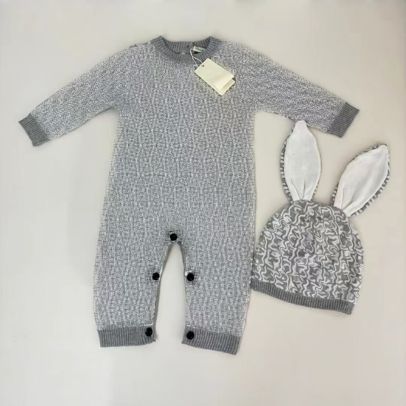Baby Rompers Blanket Kids Long Sleeve Cotton Jumpsuits Infant Girls Cotton cashmere knitting Romper hat 0-24 month 00002-image-1022425557