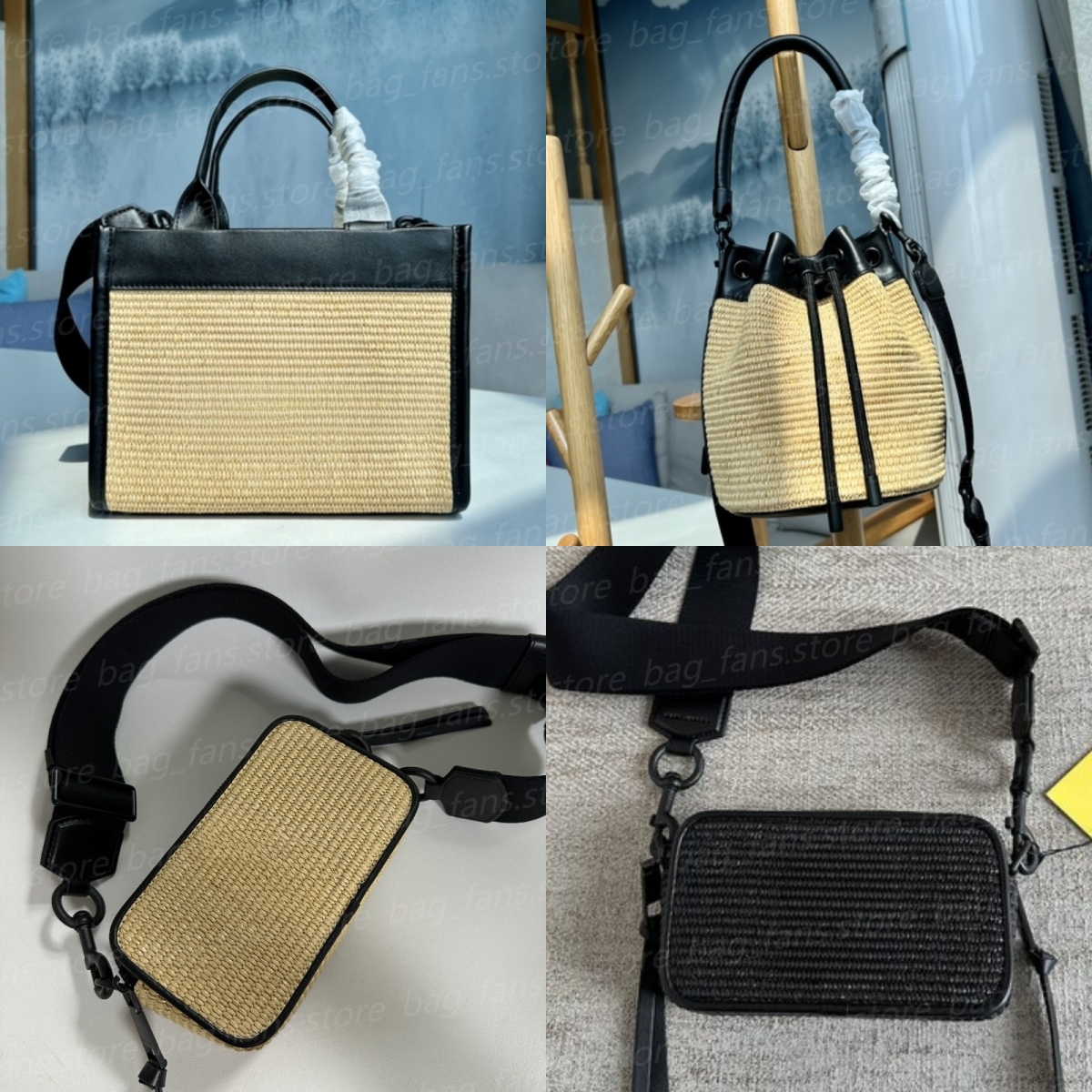 Designer Woven Tote Bags Women's Woven Bucket Bags Summer Beach Style Camera Crossbody Bags Festival Gifts 23155