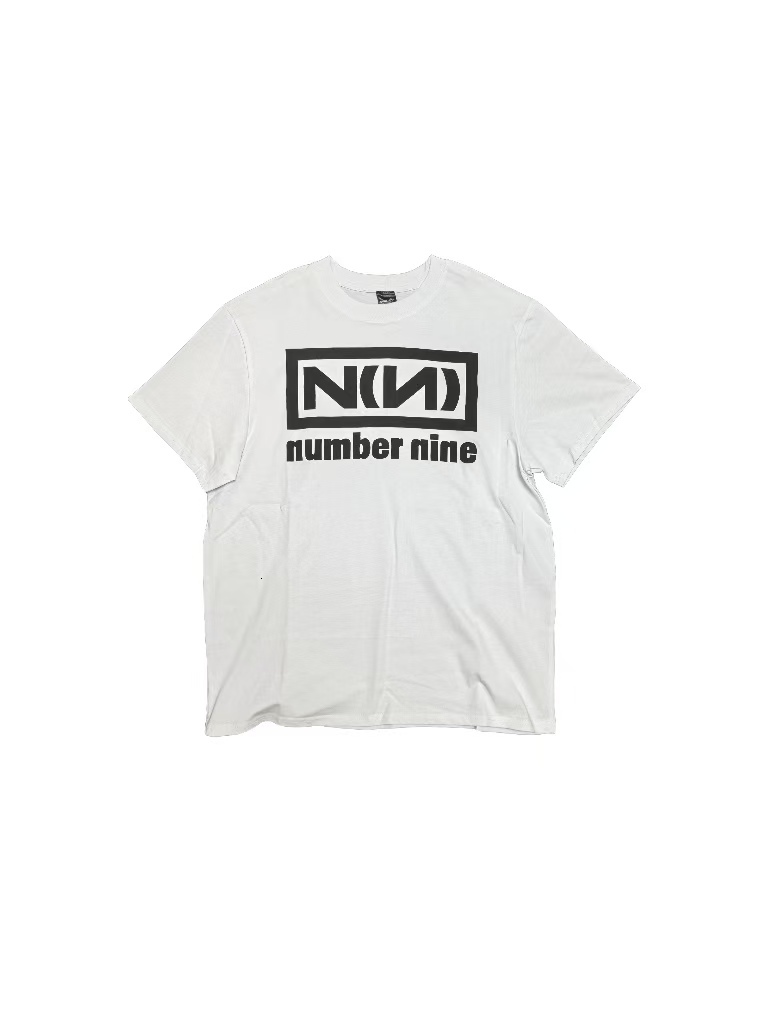 Men's T-Shirts Lmyer Number Nine Archive NN slogan simple vintage loose T-shirt short sleeved Ins same style