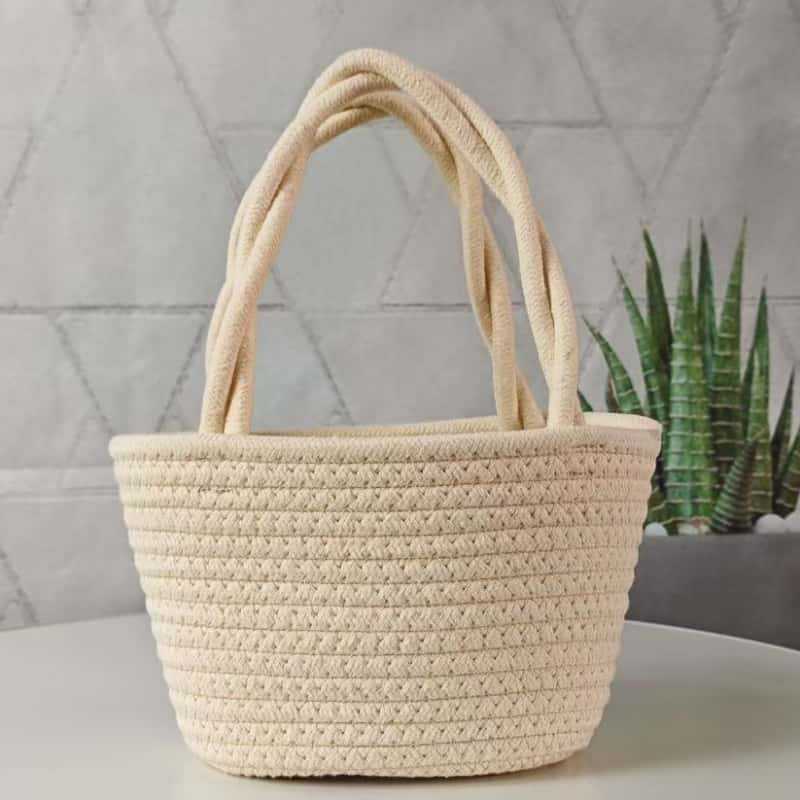 H19 Chic Designer Tote Style Dames Épaulées Fabriqué à partir de fibres naturelles |Prêt pour le printemps/été