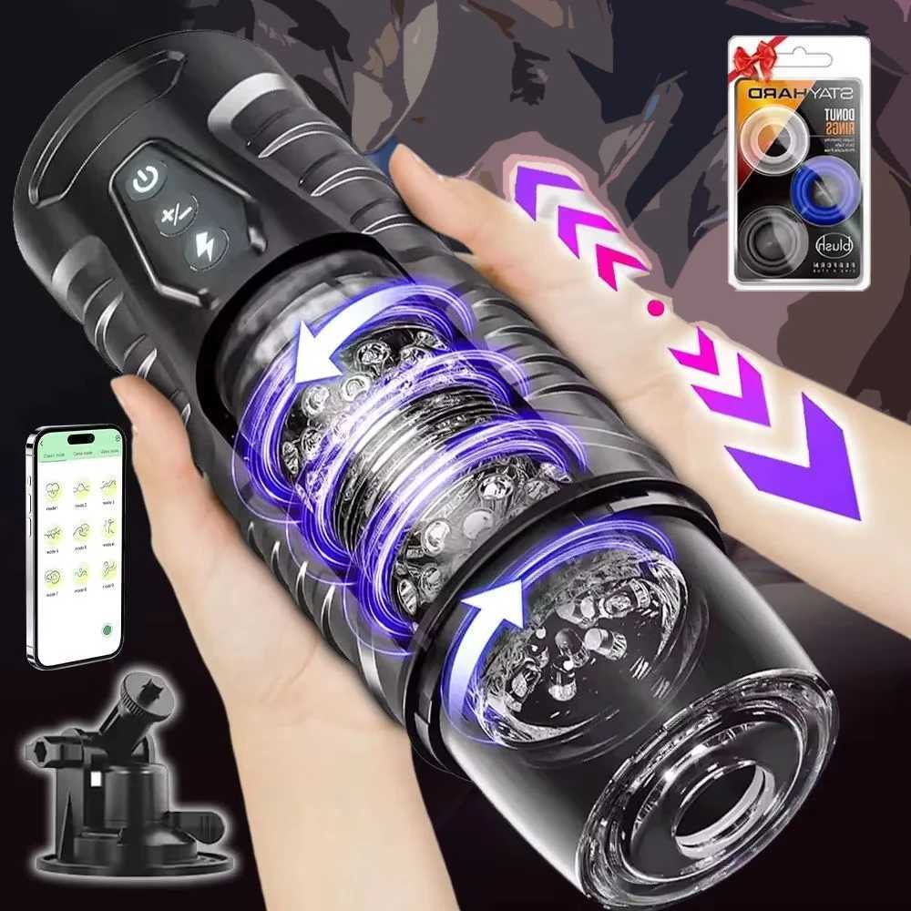 Automatic male masturbator telescopic rotating vaginal masturbation device sex toy for adult products piston masturbator W250506