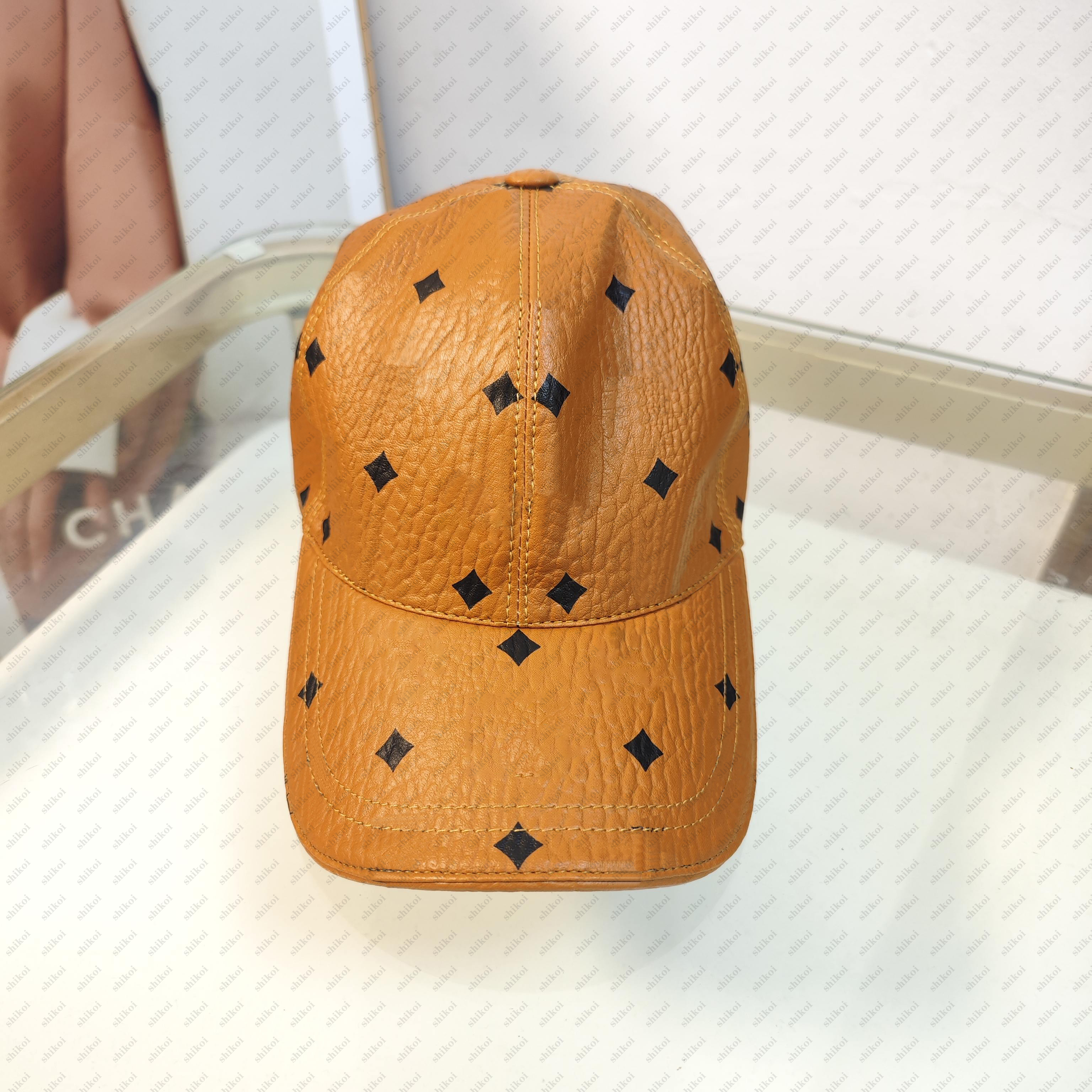 Chapeau de boule de créateur Chapeau de rue à la mode Tissu en cuir Casquette de baseball classique cool Marron de haute qualité pour hommes et f
