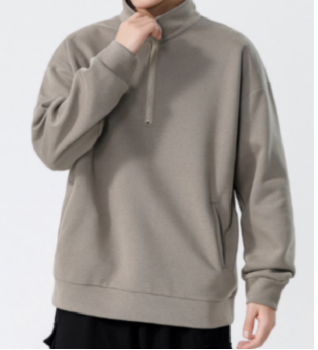406 Turtleneck Sweatshirt for Men Autumn and Winter Thickened Loose Trendy Solid