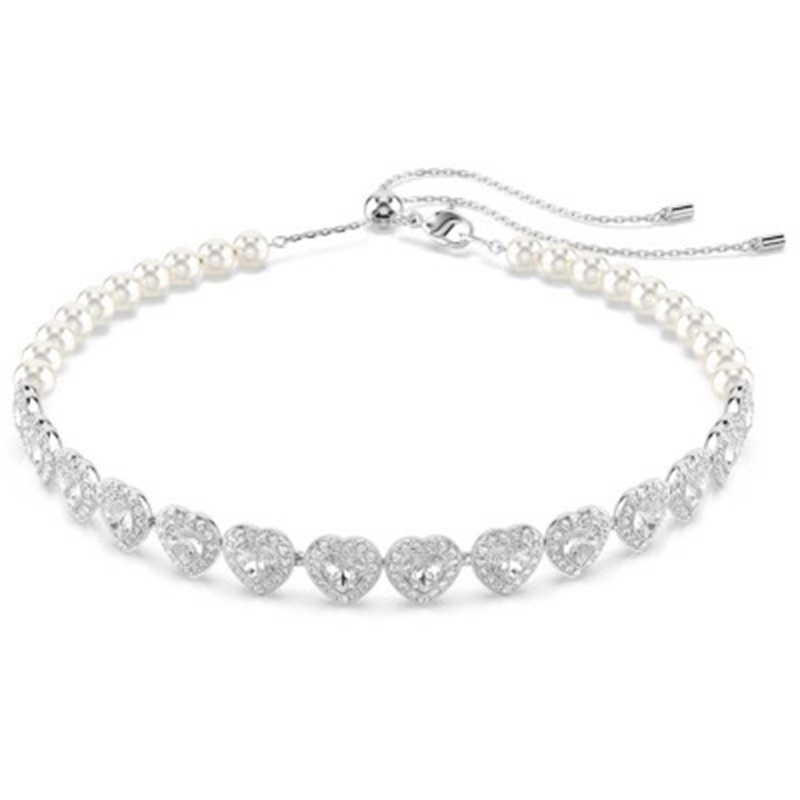 Heart moissanite necklace designer earrings tennis bracelet designer angelic plated silver necklace designer for women jewelry formal lady elegant s