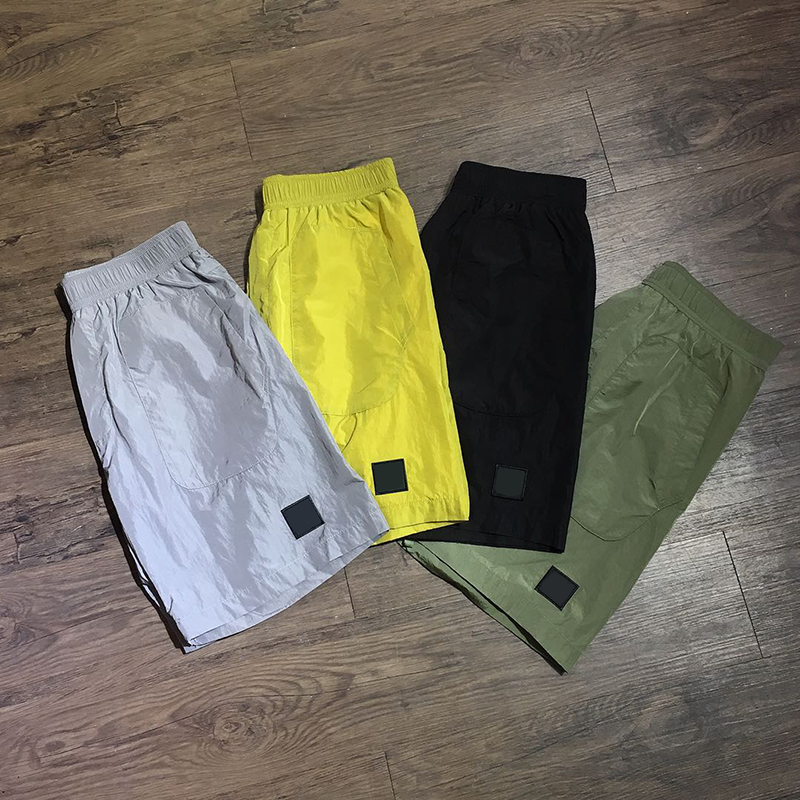 Top quality mens brand designer topstoney shorts Elastic band drawstring loose casual nylon embroidered small label island shorts