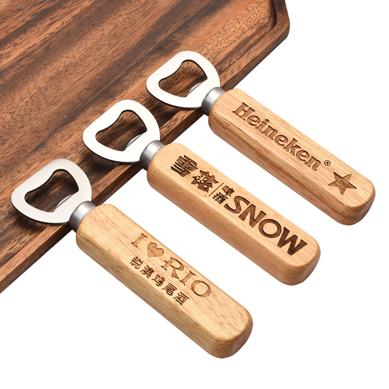 Wood Handle Bottle Opener Gift Custom Logo Opener-image-413055267