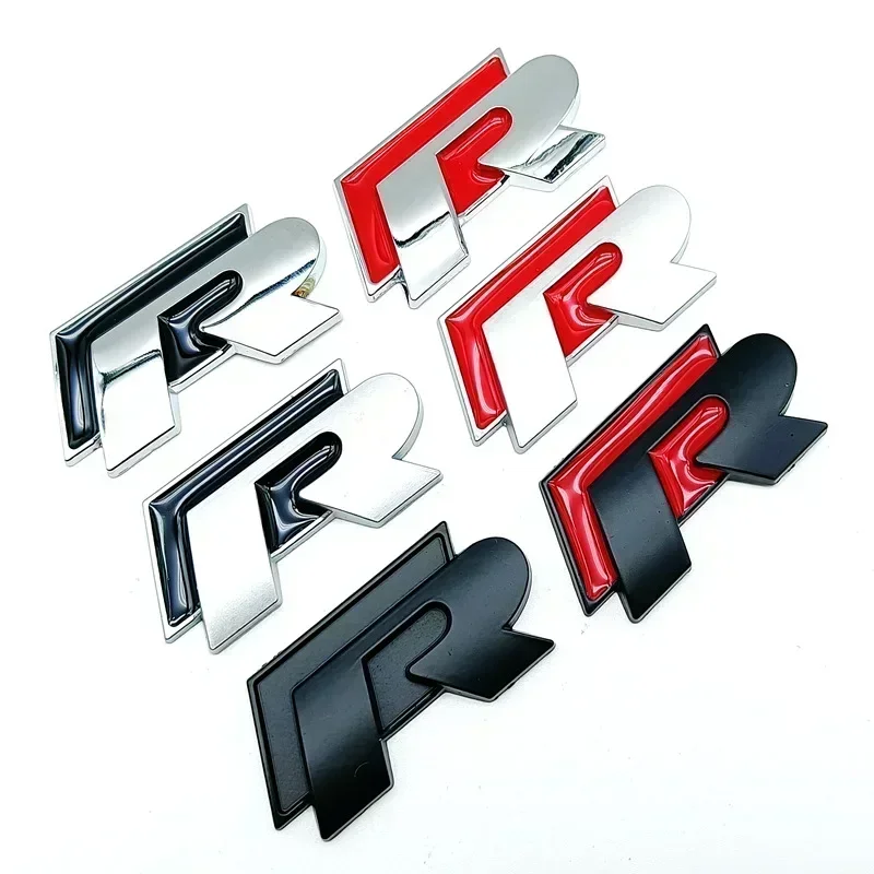 R Front Rear Badge Emblems Front Grille Bumper Rear Trunk Emblem-image-1056606348