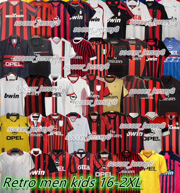 Retro classic 91 92 Gullit soccer jerseys Ac 94 97 00 02 03 06 08 09 Maldini Van Basten Long sleeve football KAKA Inzaghi 10 11 13 14 15 PIRLO SH-image-877498967