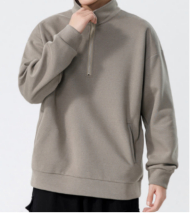 295 Turtleneck Sweatshirt for Men Autumn and Winter Thickened Loose Trendy Solid