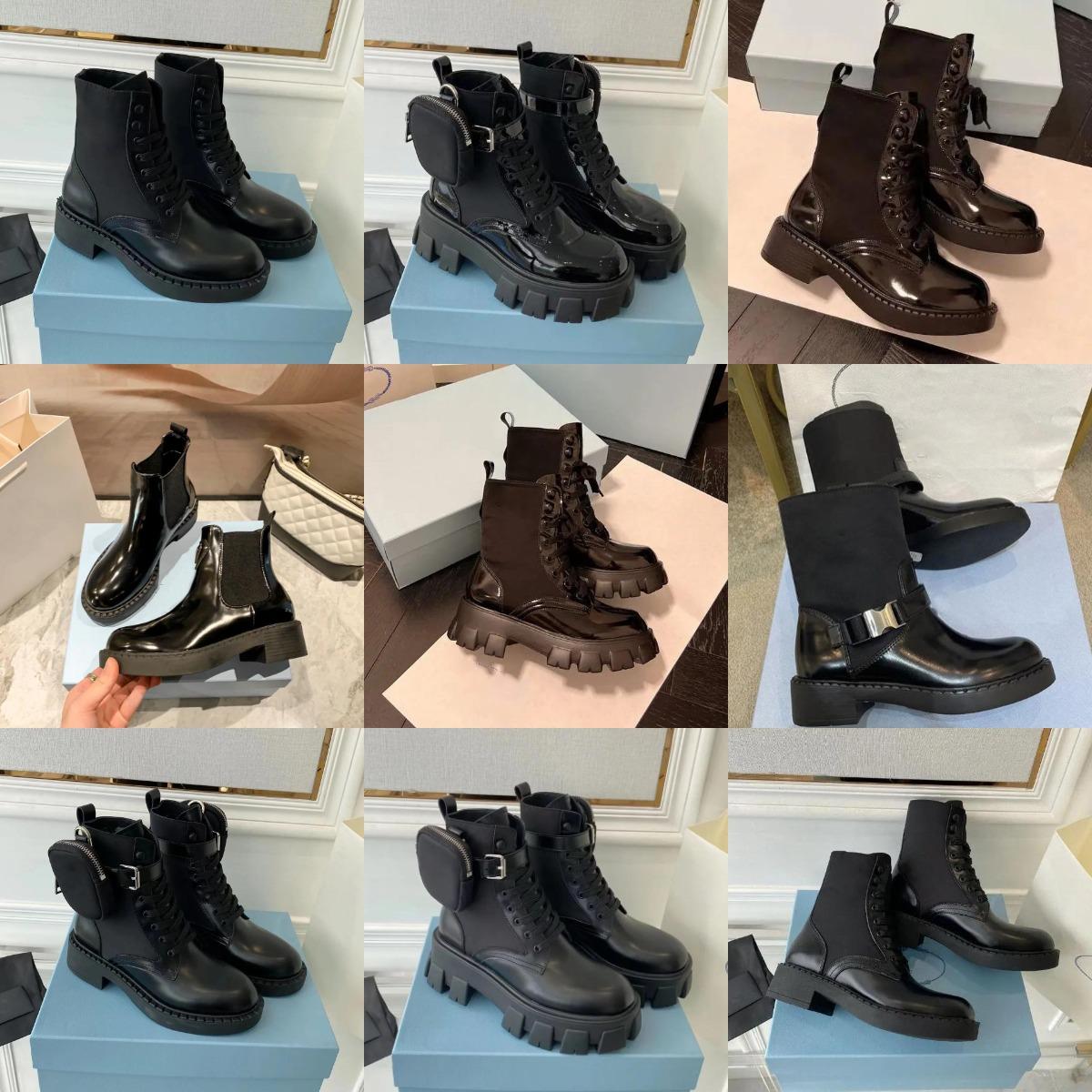 Size 35-41 Designer Platform Women Boots Boot Ladies Fashion Girls Leather Nylon Strap Material Detachable Small Wallet Lady Outdoor Casual Shoes-image-915972889
