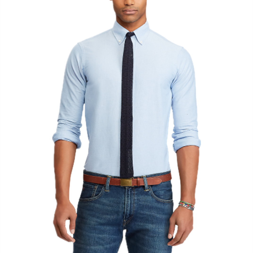 Men Casual Shirt Long Sleeve Solid Color Loose Fit Business Dress Shirt European Style Classic Fashion Embroidery Workwear Top Plus Size Designer-image-932965535