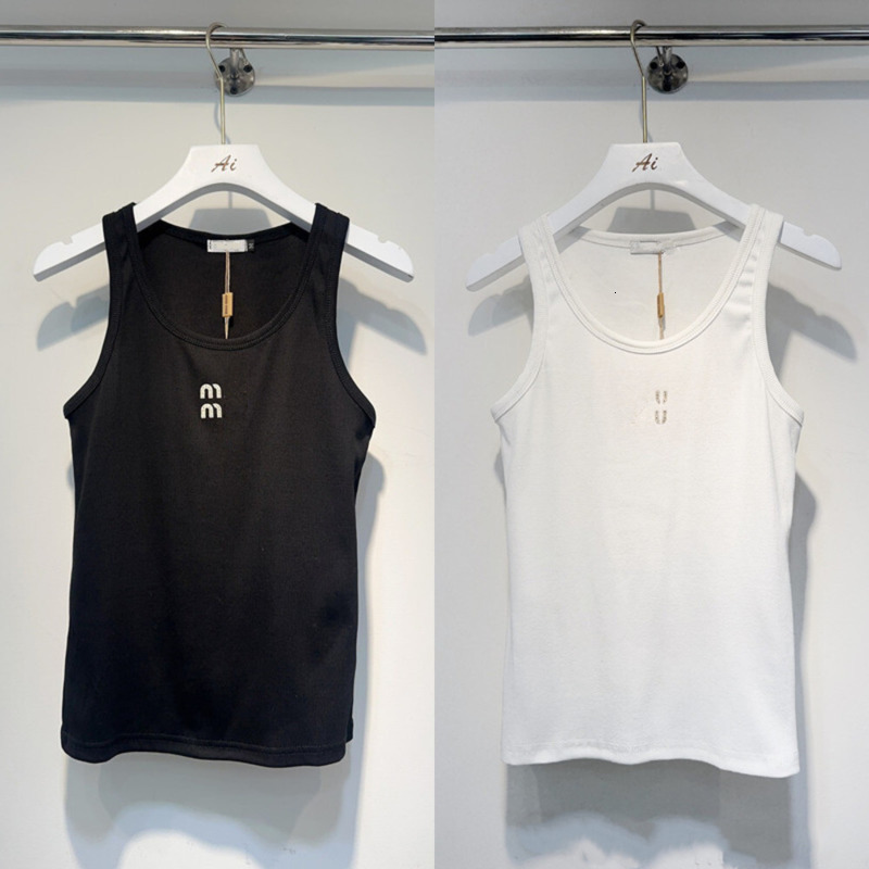 Femmes Designer Gilet D'été T-shirt 2026 Nouveau Tendance Diamant Chaud T-shirt Col Rond Sexy Mince Sans Manches Débardeur