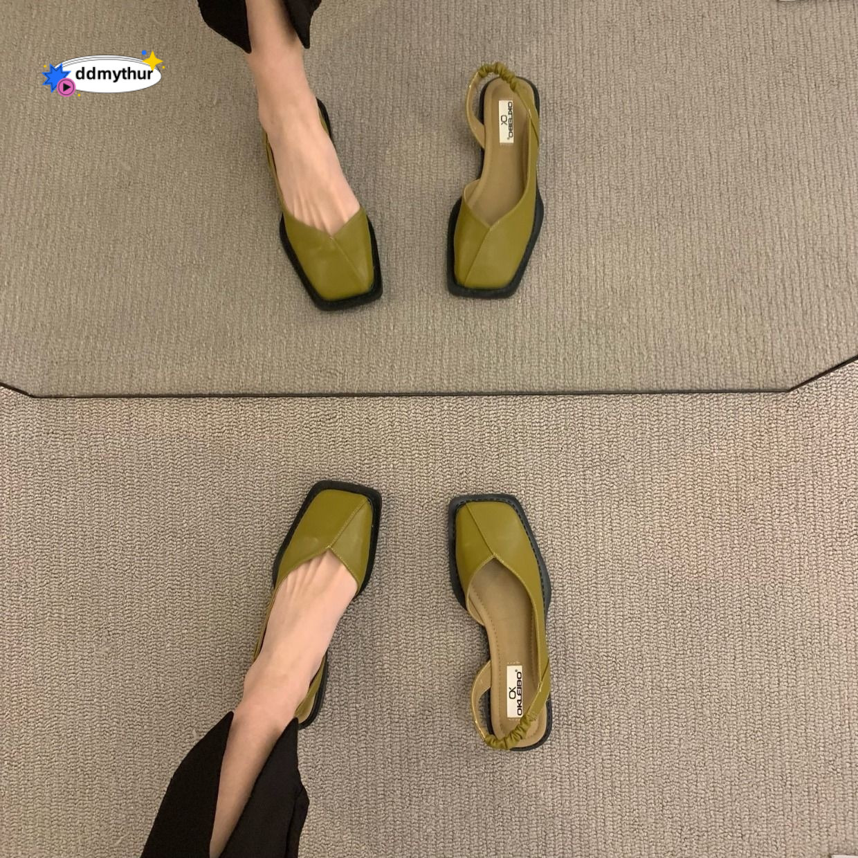2025 New Summer French style Baotou Sandals with Soft and Flat Bottom Design for Women's Head ddmythur