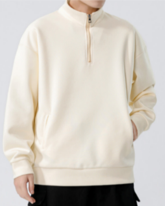 086 Turtleneck Sweatshirt for Men Autumn and Winter Thickened Loose Trendy Solid