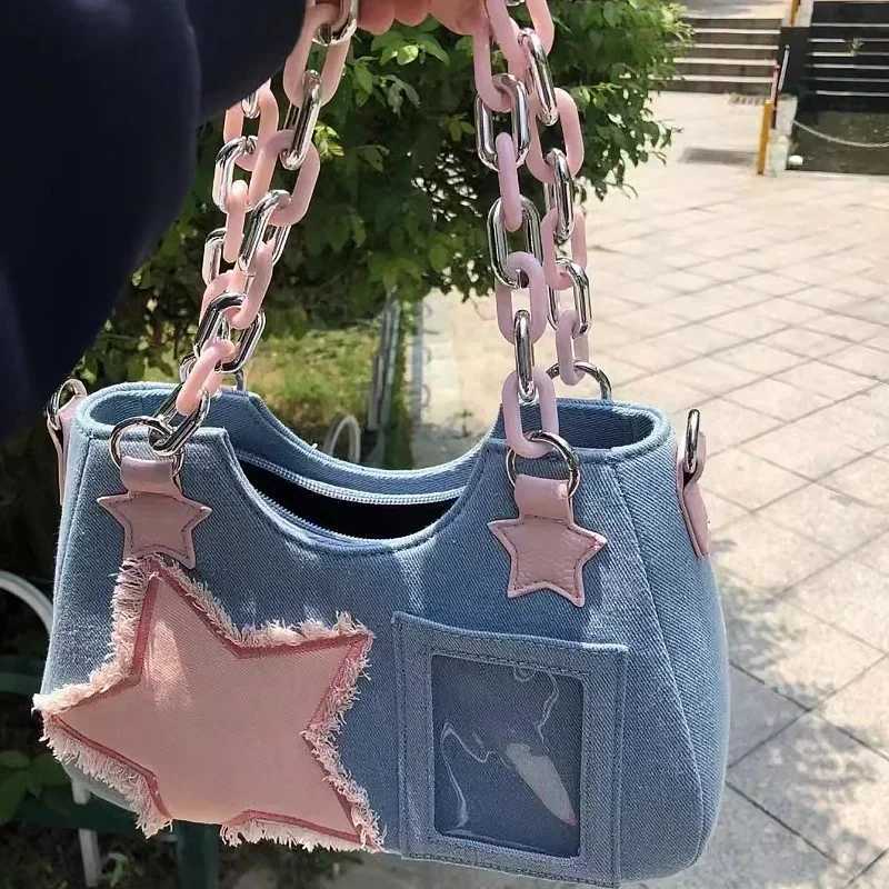 Coréen fashion épaule sous les bras harajuku star fourre-tout de la chaîne de sacs de sacs dames sacs zip sacs sacs à main femmes 2025 Luxury car